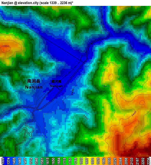 Nanjian elevation map