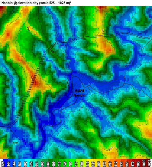 Nanbin elevation map