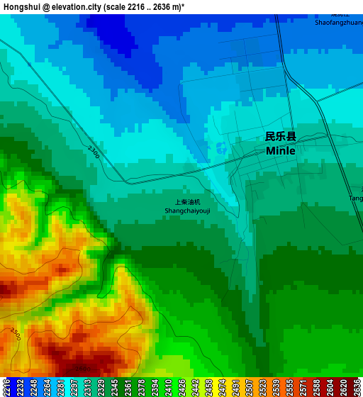 Hongshui elevation map