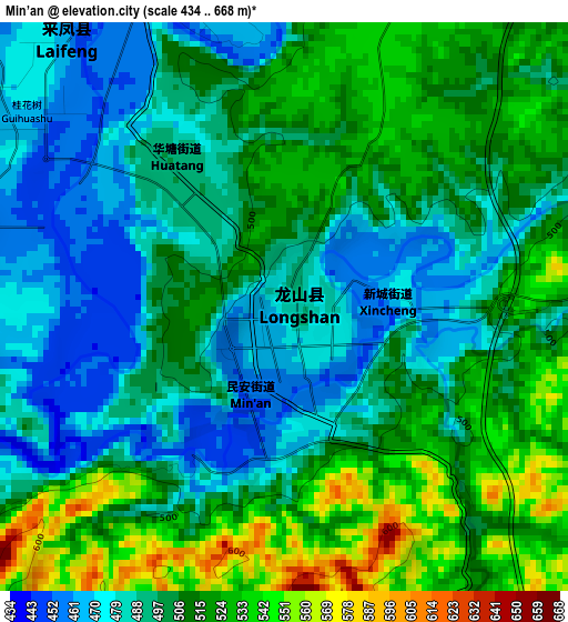 Min’an elevation map