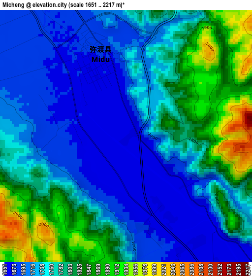 Micheng elevation map