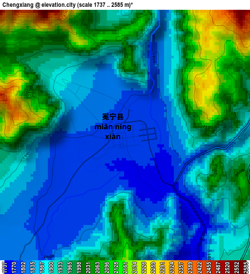 Chengxiang elevation map