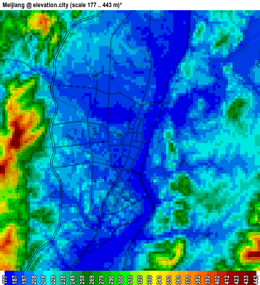 Meijiang elevation map