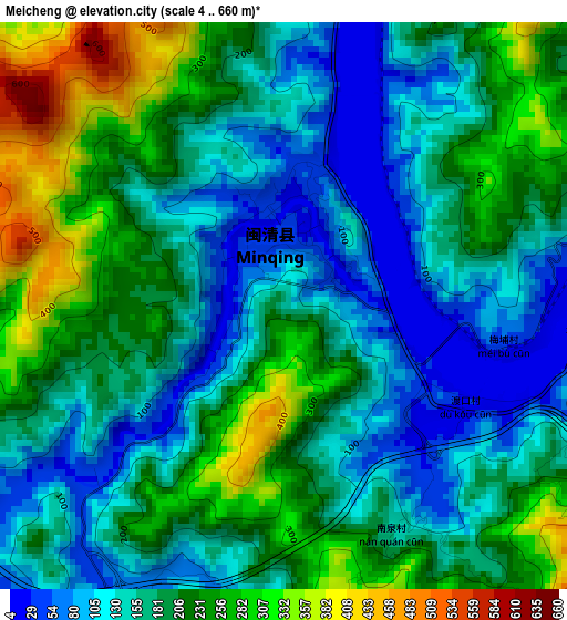 Meicheng elevation map