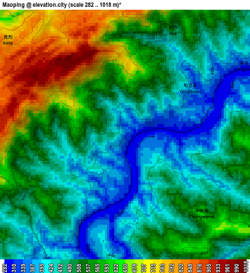 Maoping elevation map