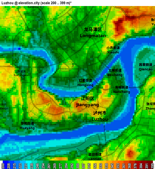 Luzhou elevation map