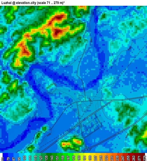 Luzhai elevation map