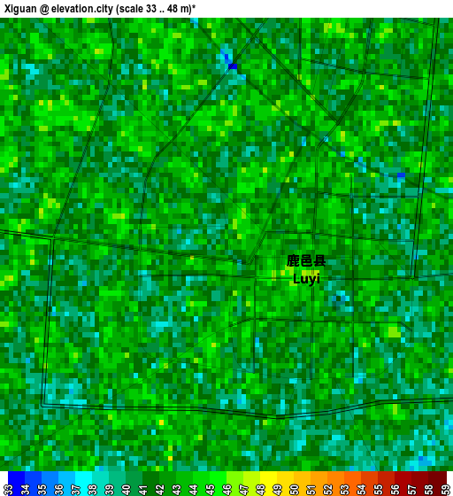 Xiguan elevation map