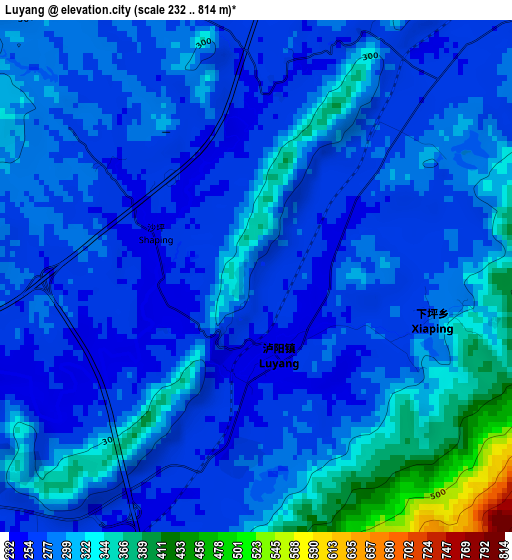 Luyang elevation map