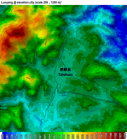Luoyang elevation map