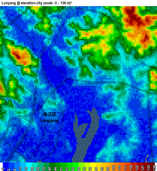 Luoyang elevation map