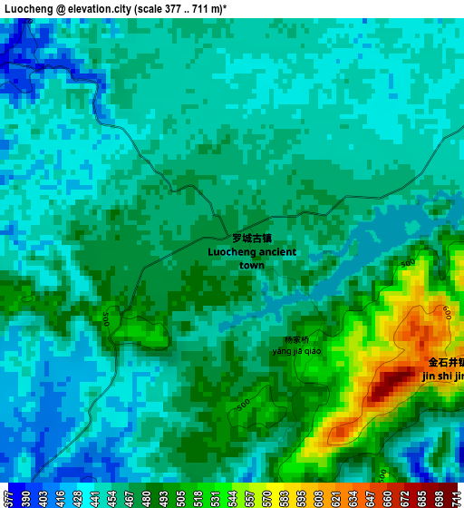 Luocheng elevation map