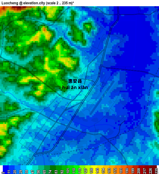 Luocheng elevation map