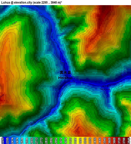 Luhua elevation map