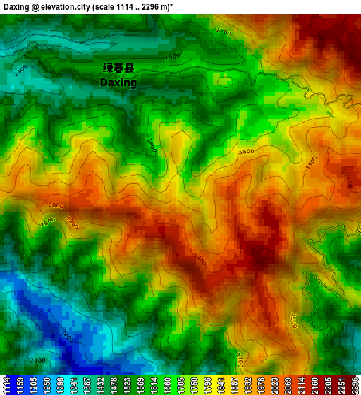 Daxing elevation map