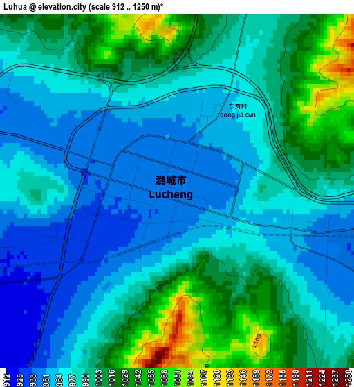 Luhua elevation map