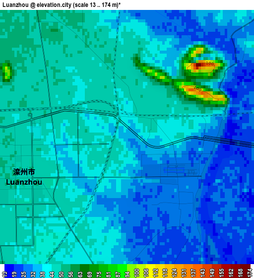 Luanzhou elevation map