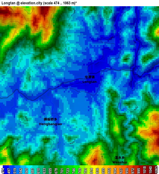 Longtan elevation map