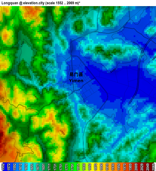 Longquan elevation map