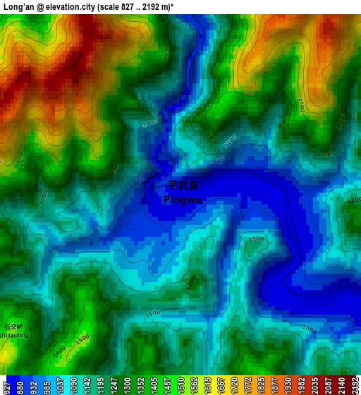 Long’an elevation map