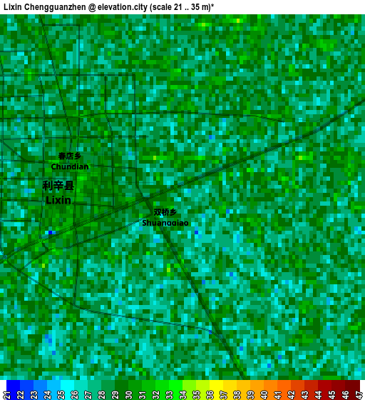 Lixin Chengguanzhen elevation map