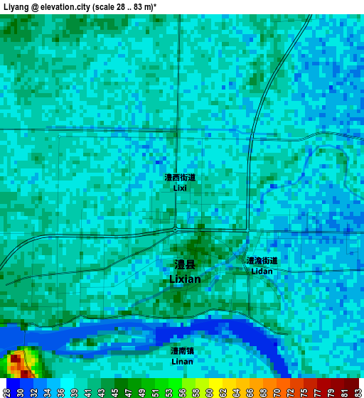 Liyang elevation map