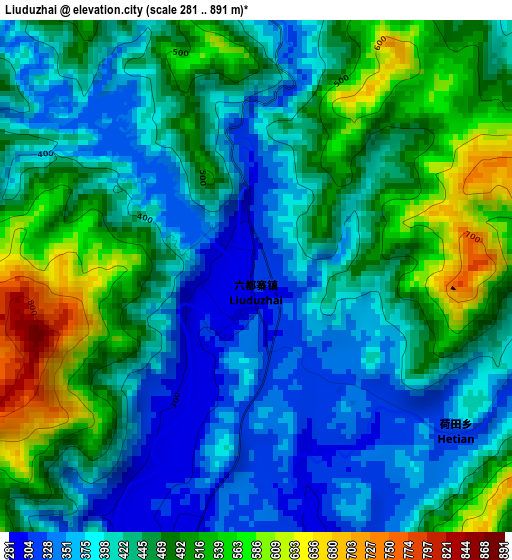 Liuduzhai elevation map