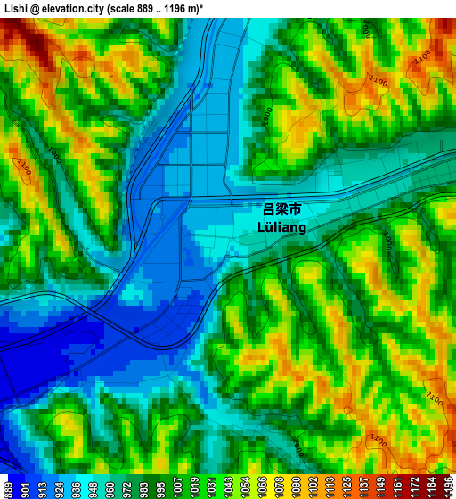 Lishi elevation map