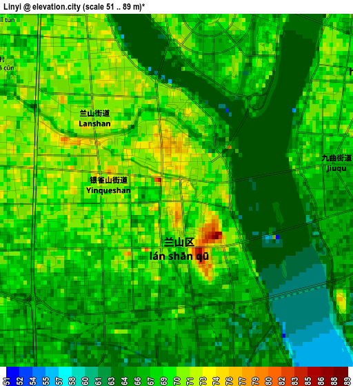 Linyi elevation map