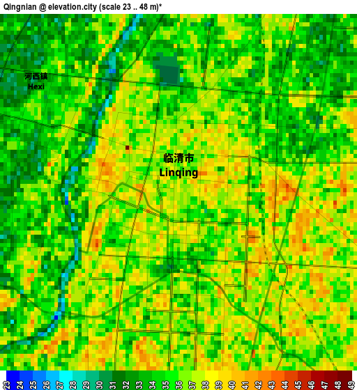 Qingnian elevation map