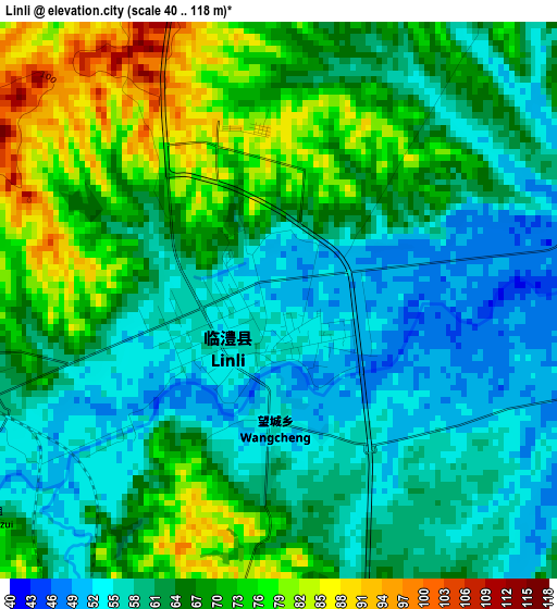 Linli elevation map