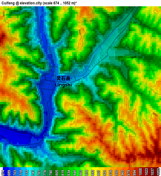 Cuifeng elevation map