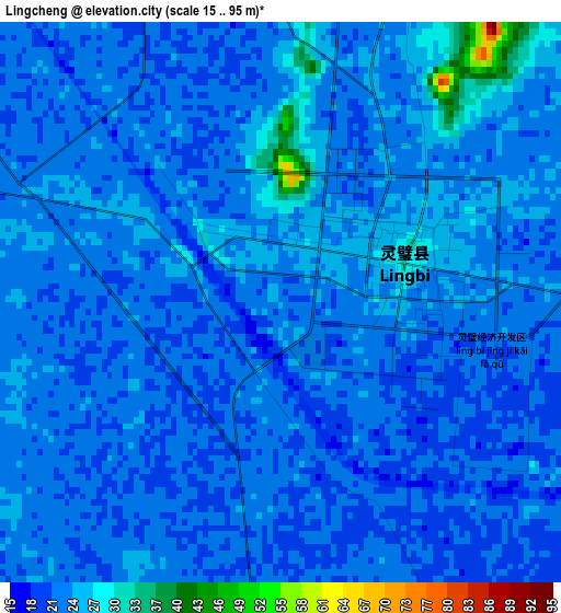 Lingcheng elevation map