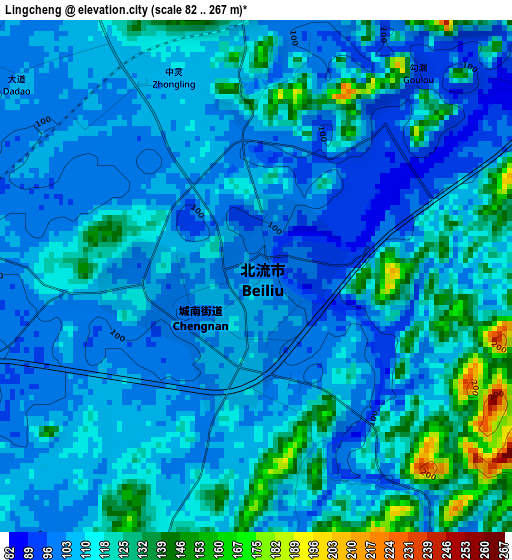 Lingcheng elevation map