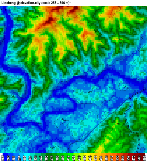 Lincheng elevation map