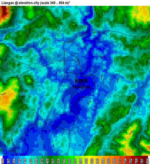 Liaogao elevation map