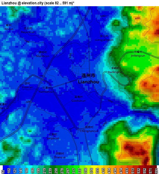 Lianzhou elevation map