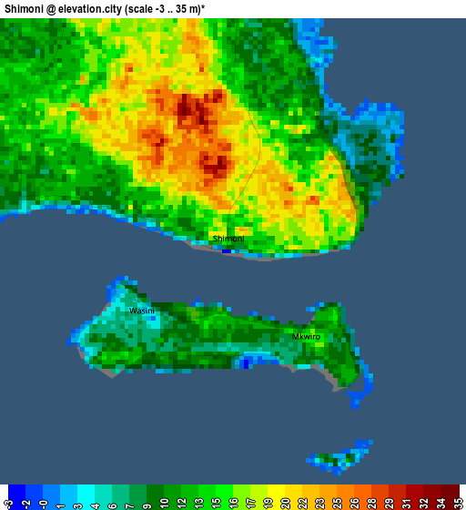 Shimoni elevation map