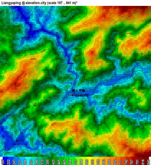 Liangyaping elevation map