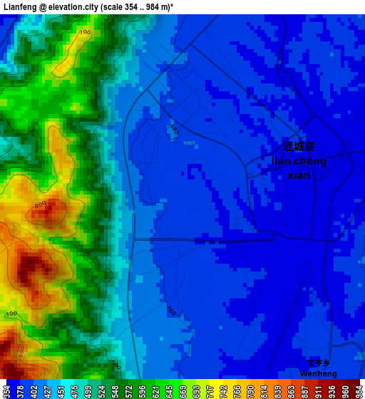 Lianfeng elevation map