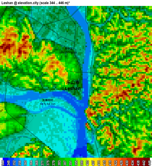 Leshan elevation map