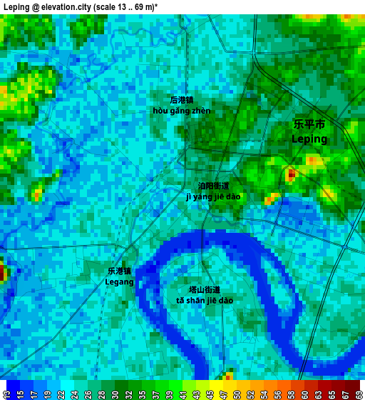 Leping elevation map