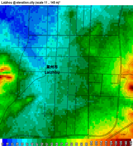 Laizhou elevation map