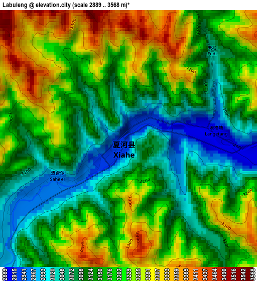 Labuleng elevation map