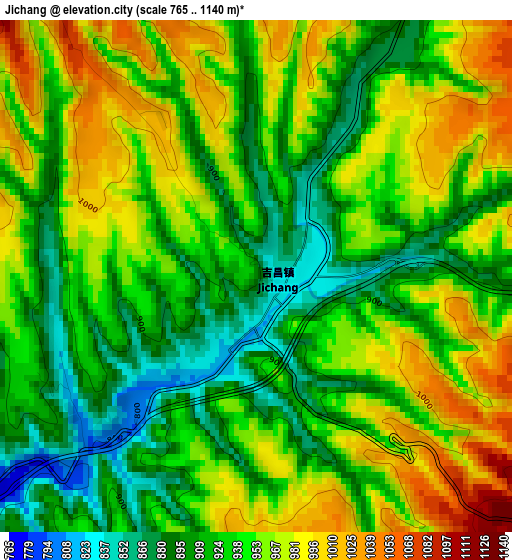 Jichang elevation map