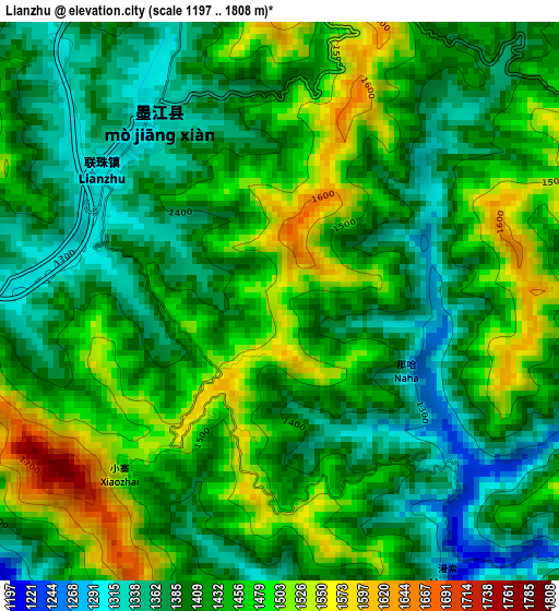 Lianzhu elevation map