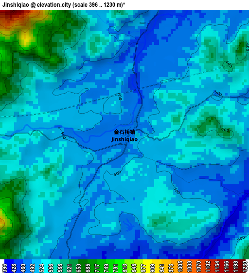 Jinshiqiao elevation map