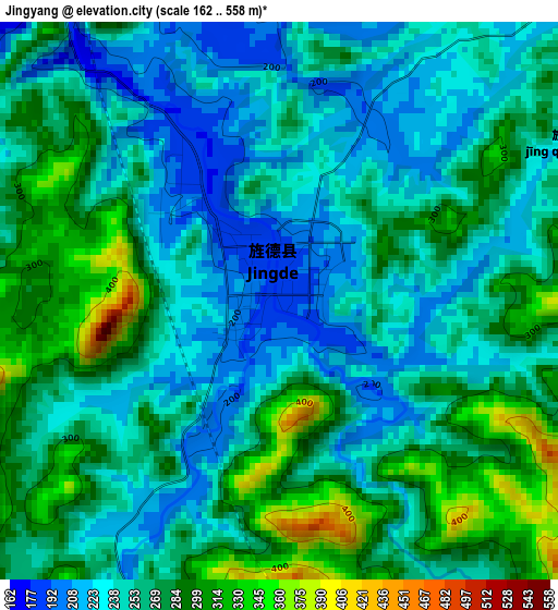 Jingyang elevation map