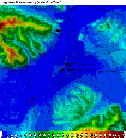 Jingchuan elevation map