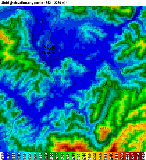 Jinbi elevation map